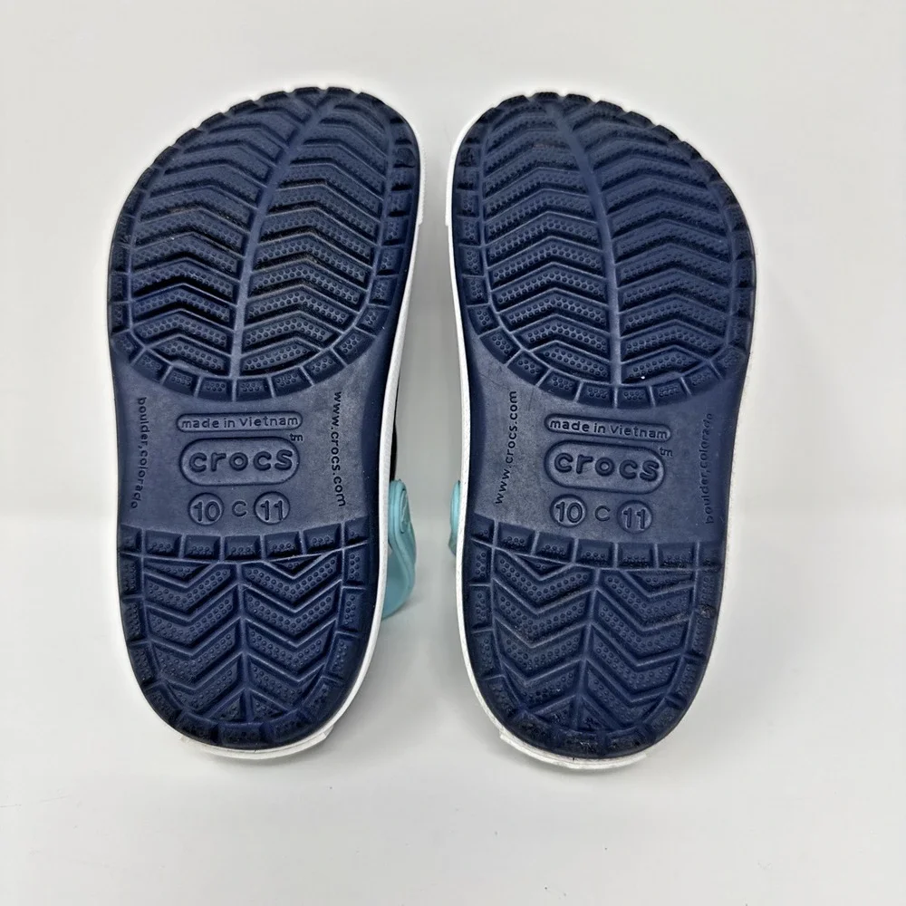 Crocs Crocband Blue White Crossband Clog Water Shoes Junior 10-11